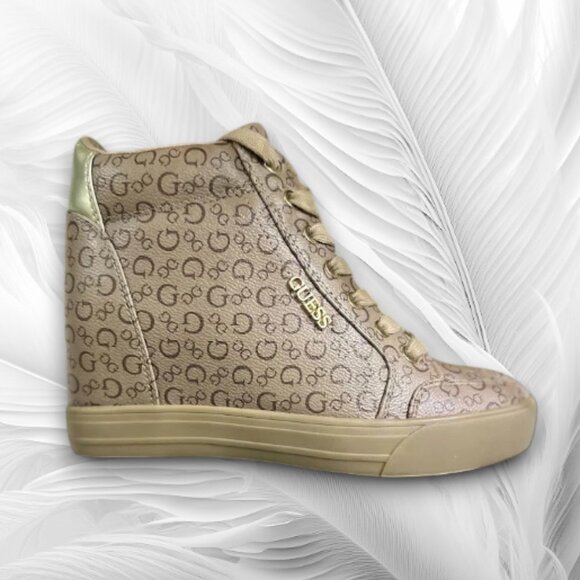 New Guess Monogram Caramel Brown Boats Size: 7.5 - Picture 4 of 6